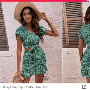 Shein 2 piece skirt and too set